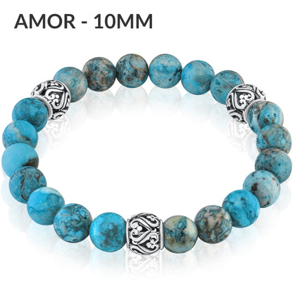 Amor 10mm ブルーアゲートブレスレット