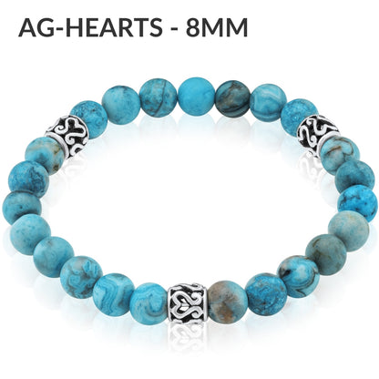AG-Hearts 8mm ブルーアゲートブレスレット