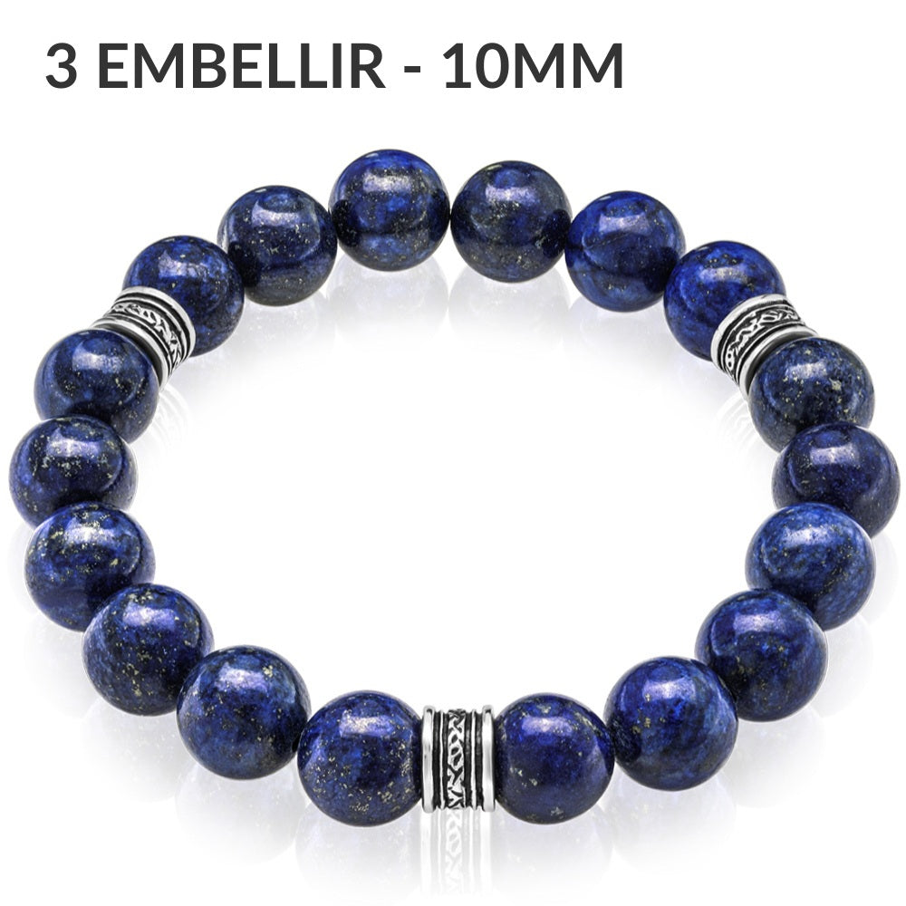 3 Embellir 10mm ラピスラズリブレスレット