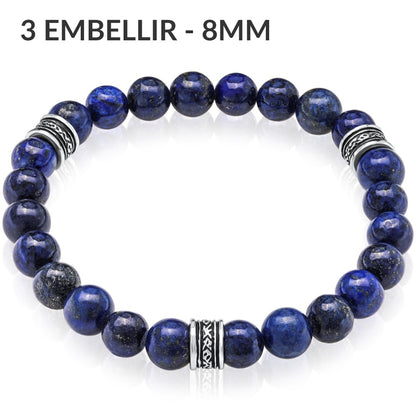 3 Embellir 8mm ラピスラズリブレスレット