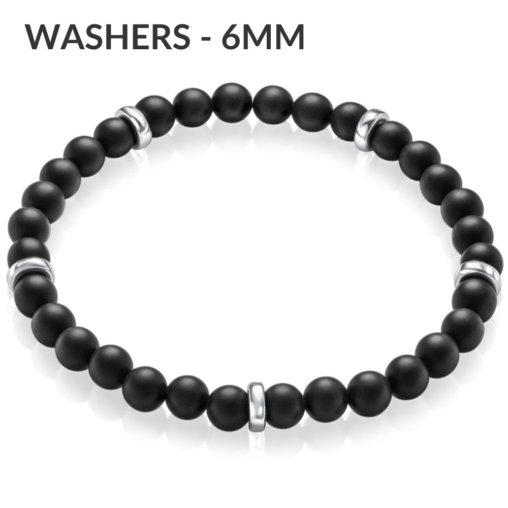 Washers 6mm マットオニキスブレスレット
